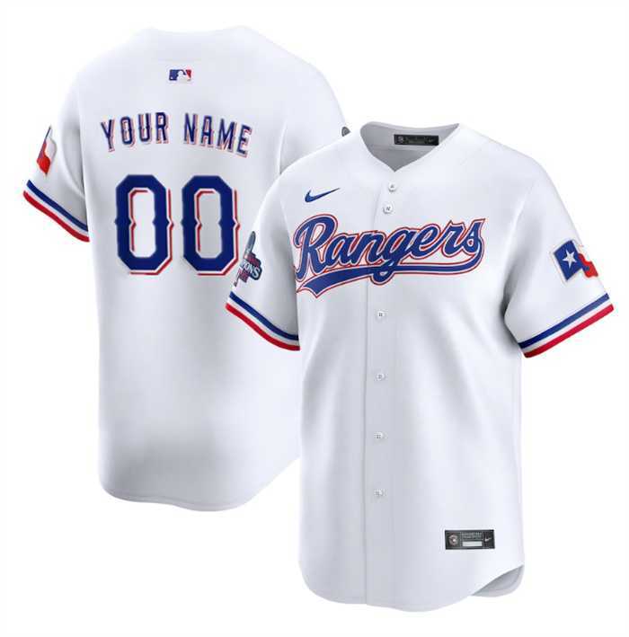 Men%27s Texas Rangers Active Player Custom White 2023 World Series Champions Stitched Baseball Jersey->customized mlb jersey->Custom Jersey